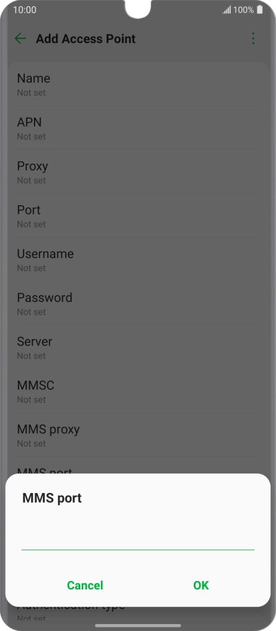 Key in 8080 and press OK.