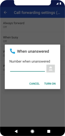 Key in +61414121121 and press TURN ON.