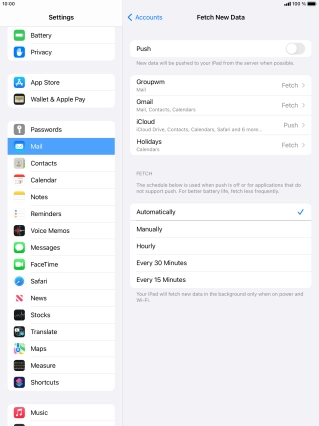 If you turn off the function, press the required setting.