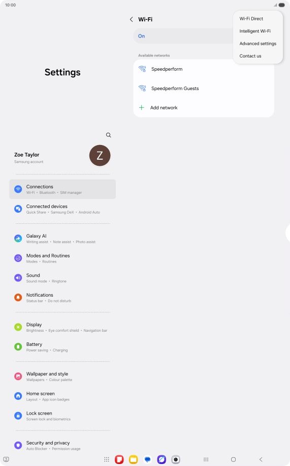 Press Intelligent Wi-Fi.