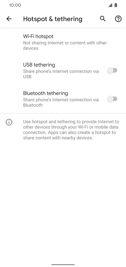 Press Wi-Fi hotspot.