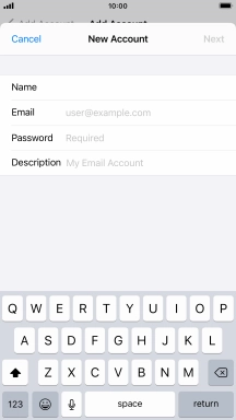 Press Email and key in your email address.