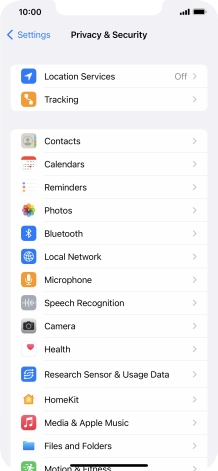 Press Location Services.