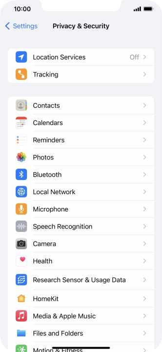 Press Location Services.