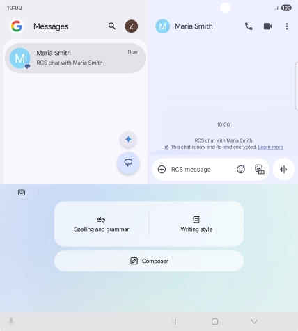To generate a text, press Composer and follow the instructions on the screen to use the function.