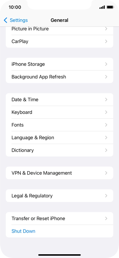 Press Transfer or Reset iPhone.