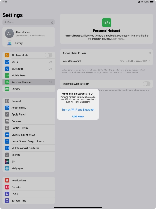 If Wi-Fi is turned off, press Turn on Wi-Fi and Bluetooth.