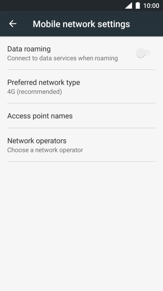 Press Preferred network type.