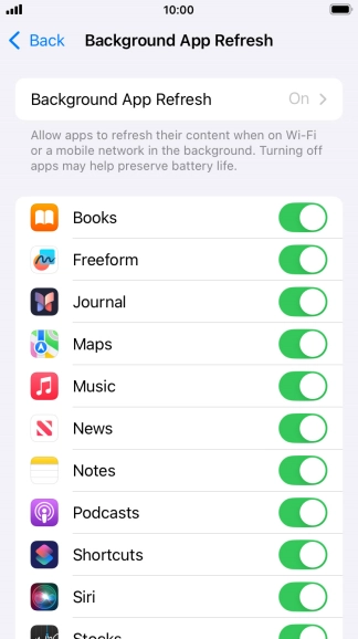 Press Background App Refresh.
