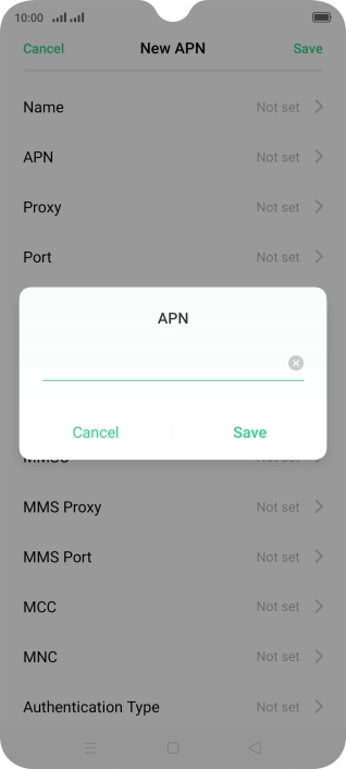 Key in live.vodafone.com and press Save. Key in live.vodafone.com and press Save.