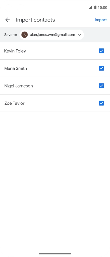 Press the fields next to the required contacts to select them.