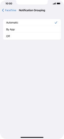 Press the required setting.