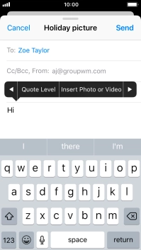 Press Insert Photo or Video and follow the instructions on the screen to attach a picture or a video clip.
