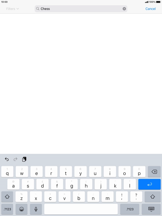 Key in the name or subject of the required app and press enter.