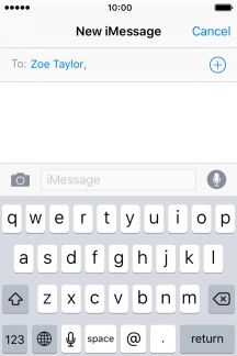 If the recipient can receive iMessages, iMessage is displayed in the text input field.