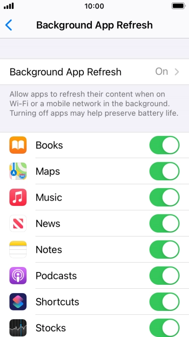 Press Background App Refresh.