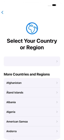 Press the required country or area.
