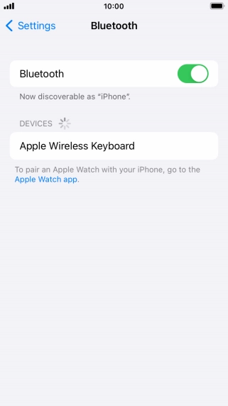 Press the required Bluetooth device and follow the instructions on the screen to pair the device with your phone.