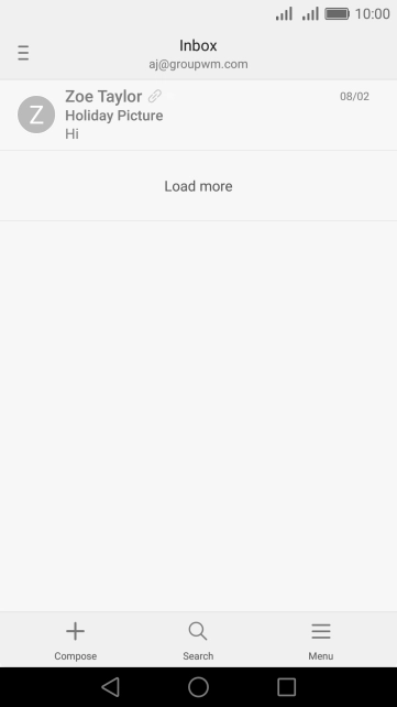 Slide your finger right starting from the left side of the screen.