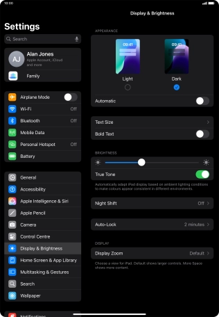 Press the indicator next to 