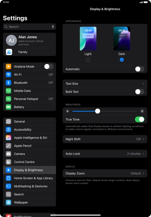 Press the indicator next to 