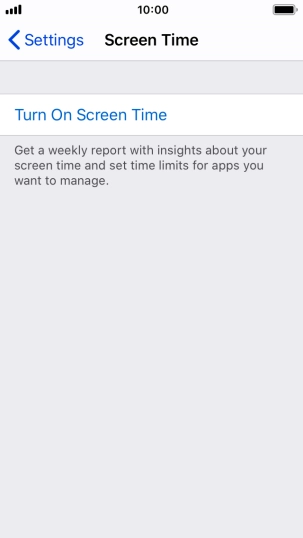 Press Turn On Screen Time.