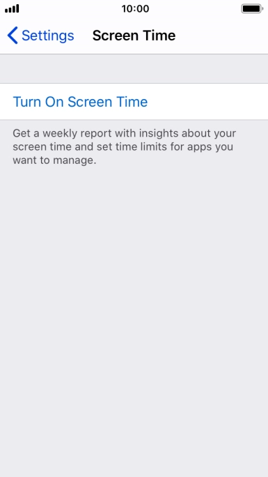 Press Turn On Screen Time.