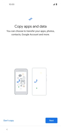 You can transfer the contents of another phone to your phone when it's activated for the first time and after a factory reset. When this screen is displayed, your phone is ready to transfer contents from another phone.
