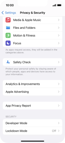 Press App Privacy Report.