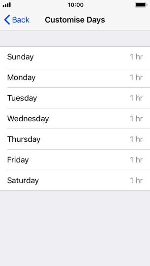 Press the required days.