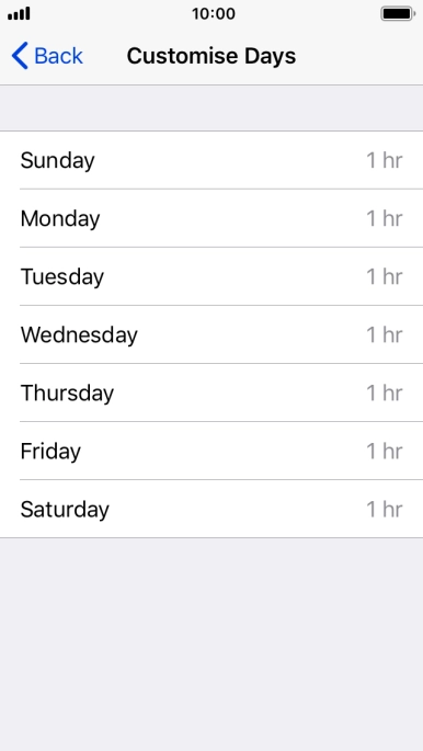 Press the required days.