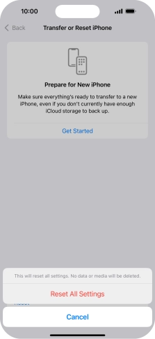 Press Reset All Settings.