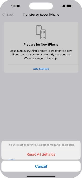 Press Reset All Settings.