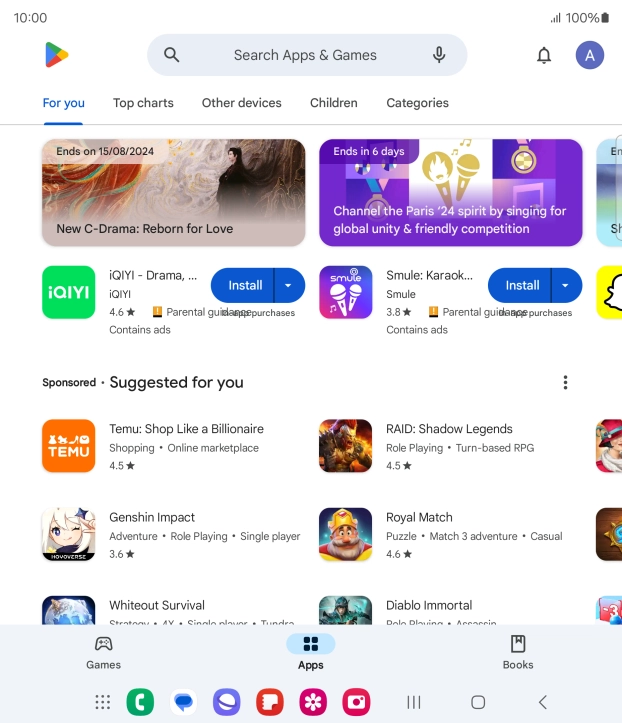 Press the profile icon.