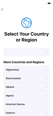 Press the required country or area.
