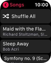 Go to the required category or playlist and press the required audio file.