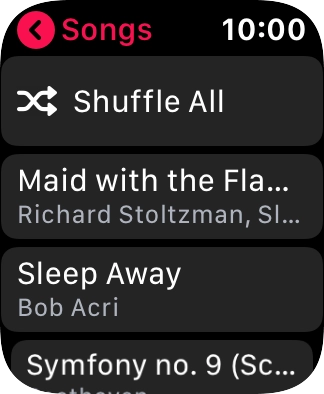 Go to the required category or playlist and press the required audio file.