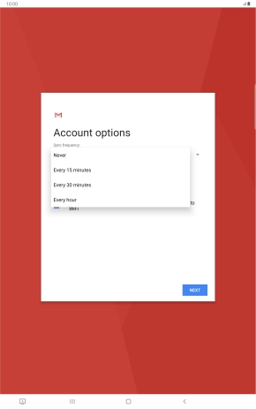 Press the required setting.