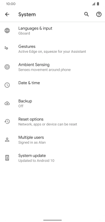 Press Reset options.