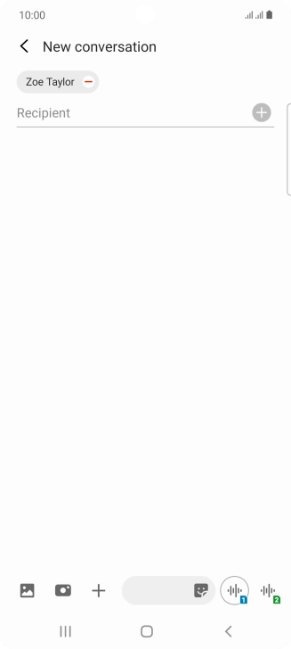 Press the text input field and write the text for your picture message.