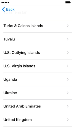 Press the required country or area.