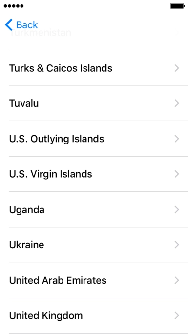 Press the required country or area.