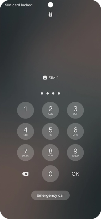 If your SIM is locked, key in your PIN and press OK. If your SIM is locked, key in your PIN and press OK.