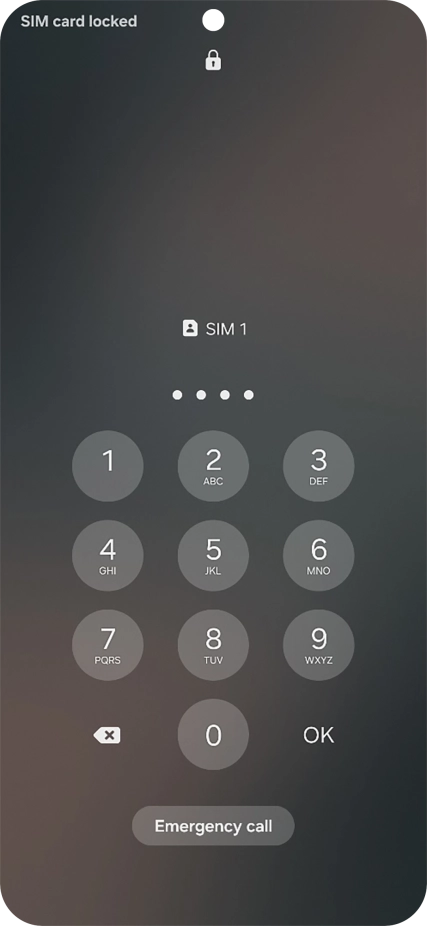 If your SIM is locked, key in your PIN and press OK. If your SIM is locked, key in your PIN and press OK.