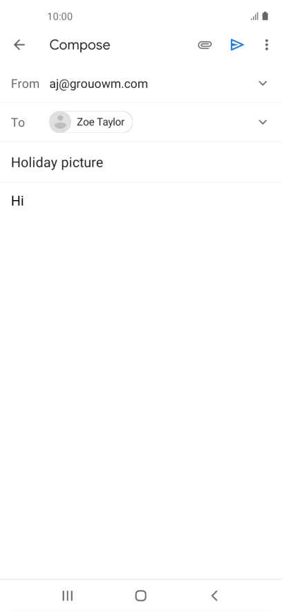Press the attachment icon. Press the attachment icon.