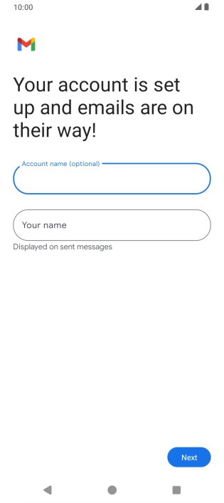 Press Your name and key in the required sender name.