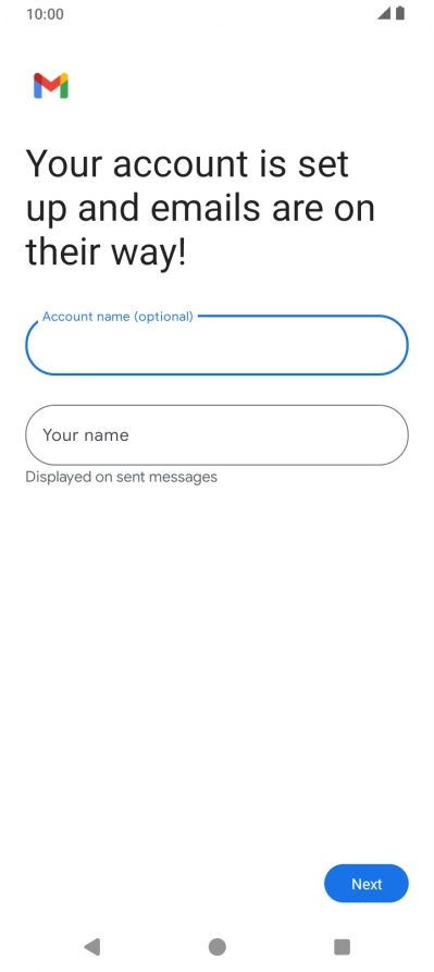 Press Your name and key in the required sender name.