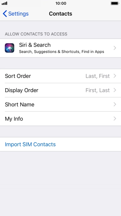 Press Import SIM Contacts.