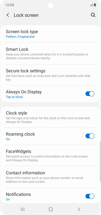 Press Screen lock type and key in the current phone lock code.