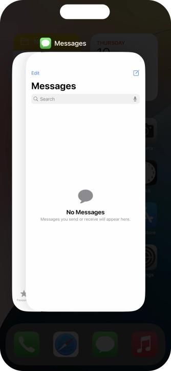 Slide upwards on the required application to end it.